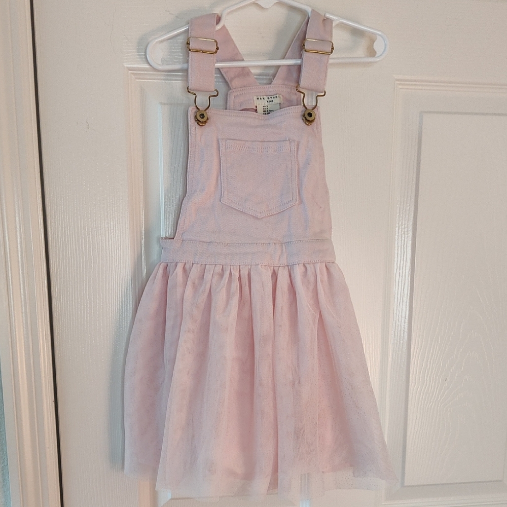 Max Studio Light Pink Girls Overall Skirt with Tulle